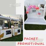 Pachet Promoțional – Tobogan Alb Elegant + Stand la Alegere + Animator