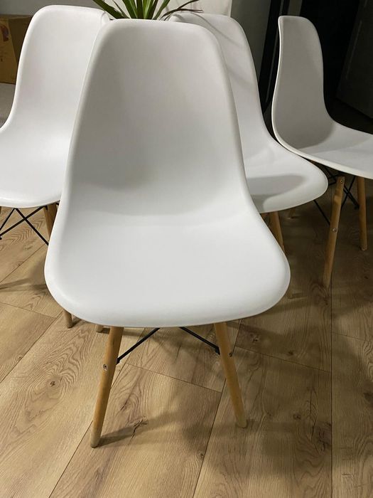 Set 4 scaune dining Scandinav pentru bucatarie, alb