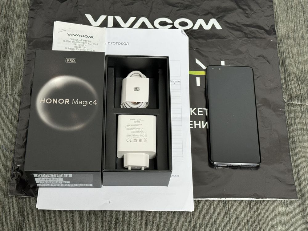 KATO НОВ 256GB Honor Magic 4 Pro Vivacom Гаранция 2025г. Black