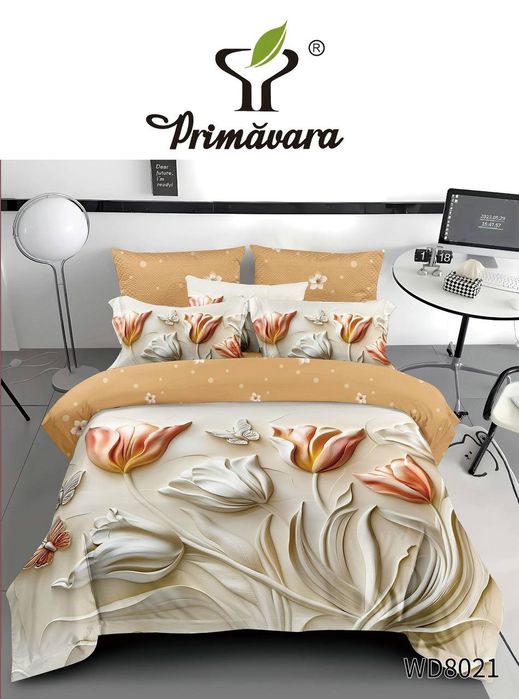 Noutăți în stoc! 
Lenjerii 4 piese cu cearceaf elastic, model 5D