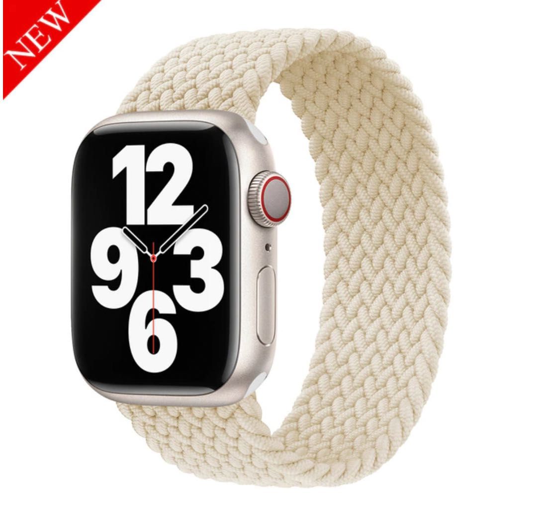 Curea Apple Watch XS 38/40/41mm culoare starlight (Braided Solo Loop)