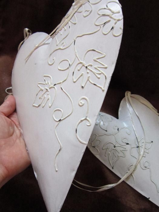 cadou inedit inima metalica vintage alba shabby chic Germania