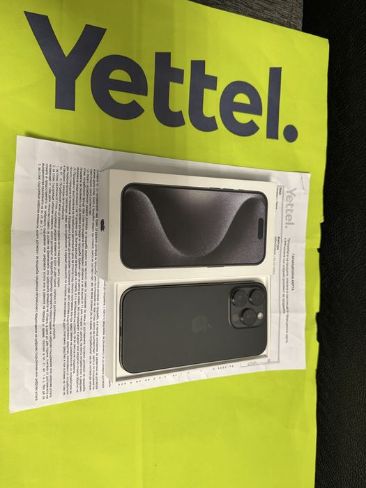 КАТО НОВ 256GB iPhone 15 Pro Yettel Гаранция 2026 Black / Черен