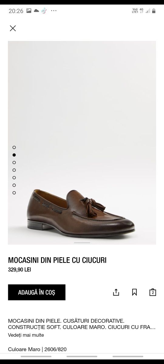 Mocasini Zara Premium din piele nappa cu cucuri