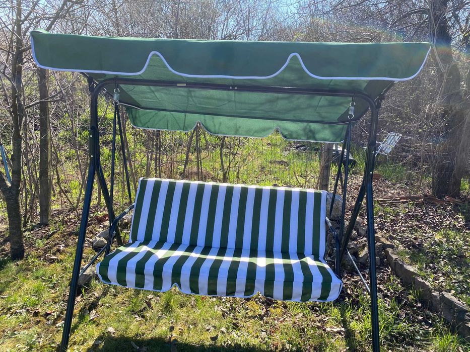 Balansoar gradina Lahore, verde, otel, 3 locuri, 200 kg
