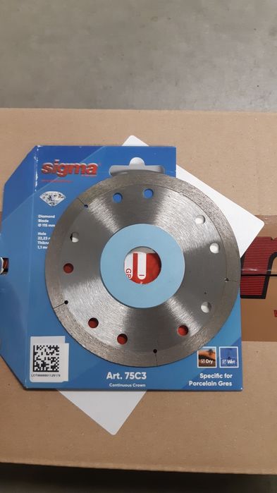 Disc gresie profesional Sigma art. 75C3 grosime 1,1 mm