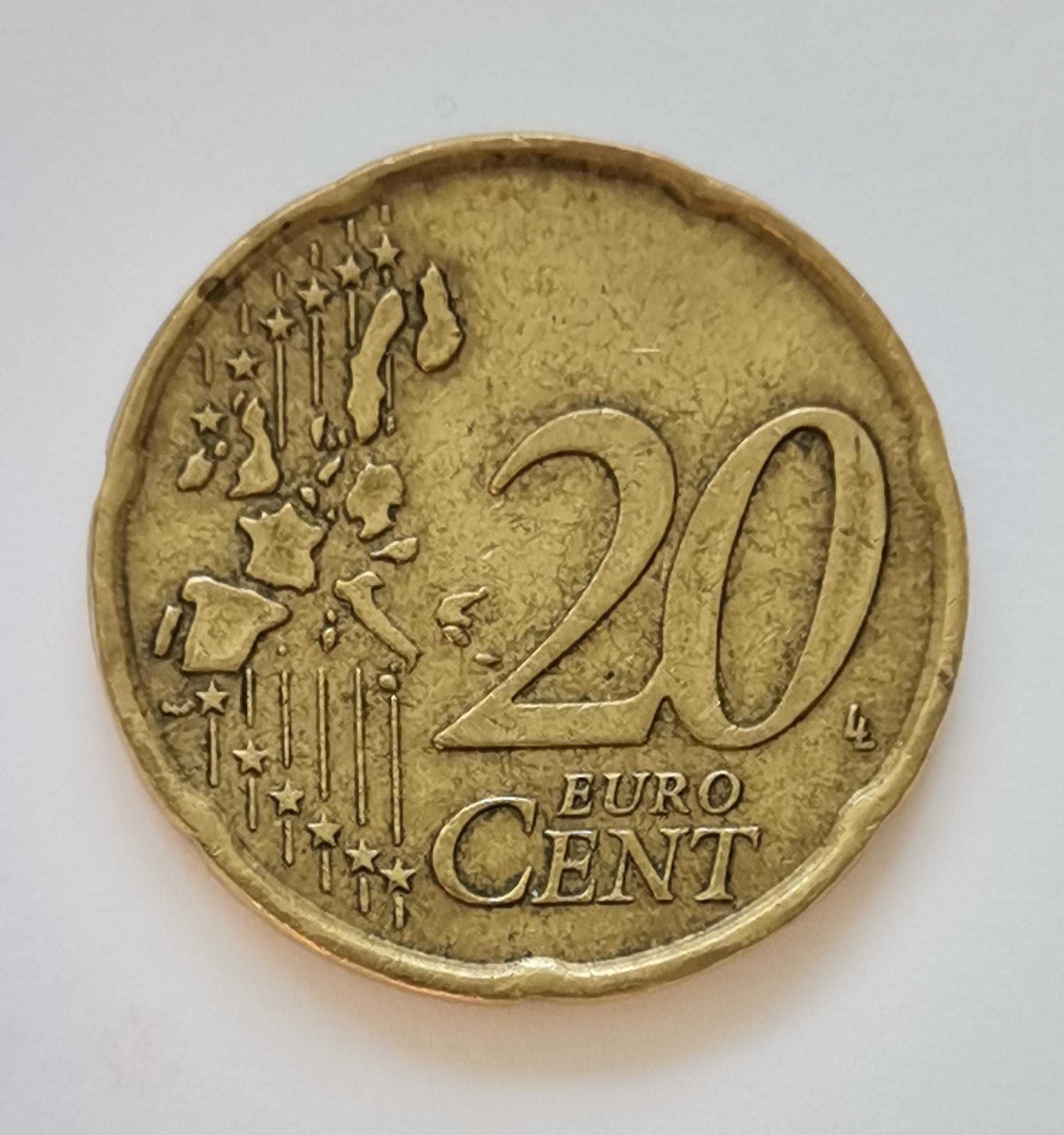 vand moneda rara pentru colectionari, 20 eurocenti Italia, 2002