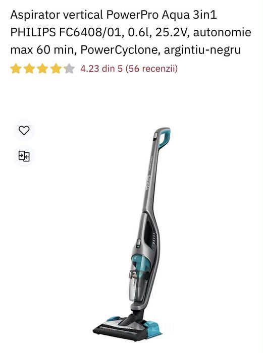 Aspirator vertical PowerPro Aqua 3in1 Philips