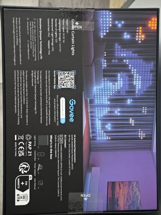 Perdea lumini Govee RGBIC 520 led 1,5x2 m wifi ip65