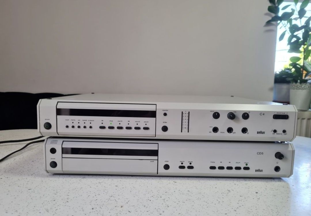 Casetofon deck Braun C4 și cd player Braun CD5