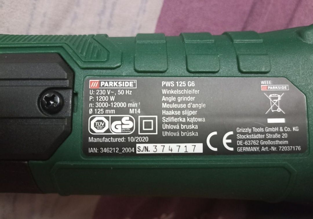 Продам  болгарку фирмы PARKSIDE orginal 125 desk, германия. Holati ok
