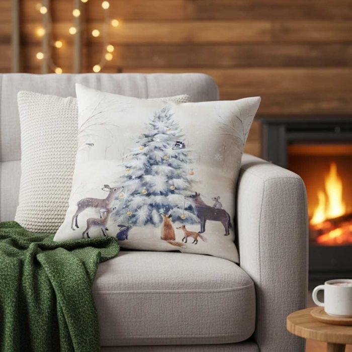 Коледни калъфки за възглавници–7 дизайна, 45×45 см - 6бр в комплект