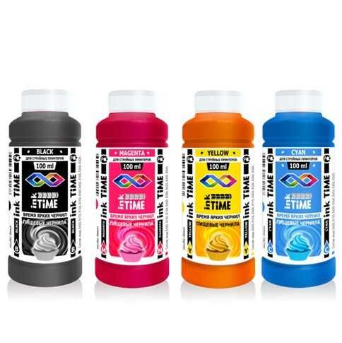 Пищевые чернила ИнкТайм/InkTime для Epson 4*100гр комплект