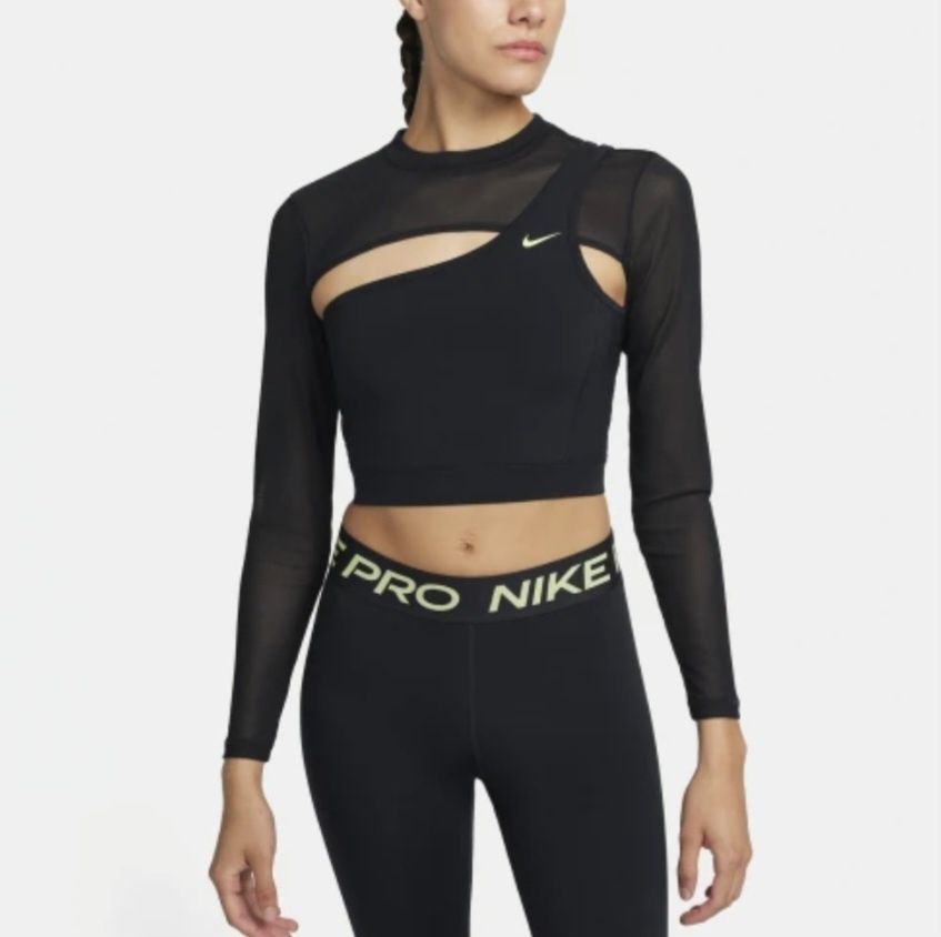 Nike Pro Long-Sleeve Cropped Top спортна блуза