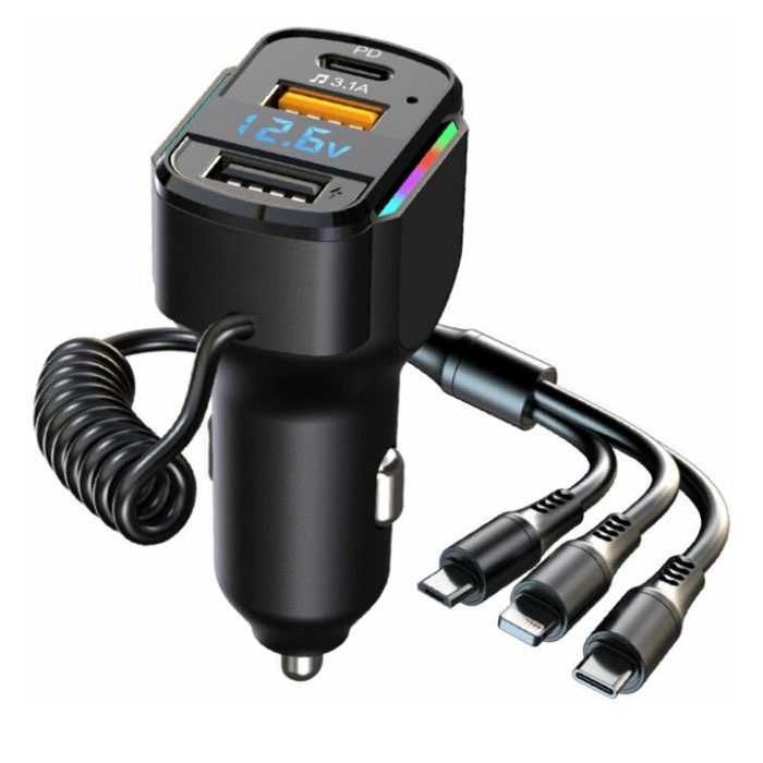 Бързо зарядно К4 с 2 USB порта и кабел