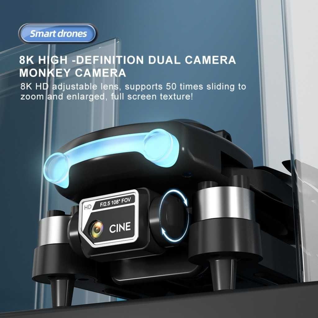 Сгъваем дрон с 8k HD Двойна камера 360 ° с ел. стаб. и 300 м обхват"