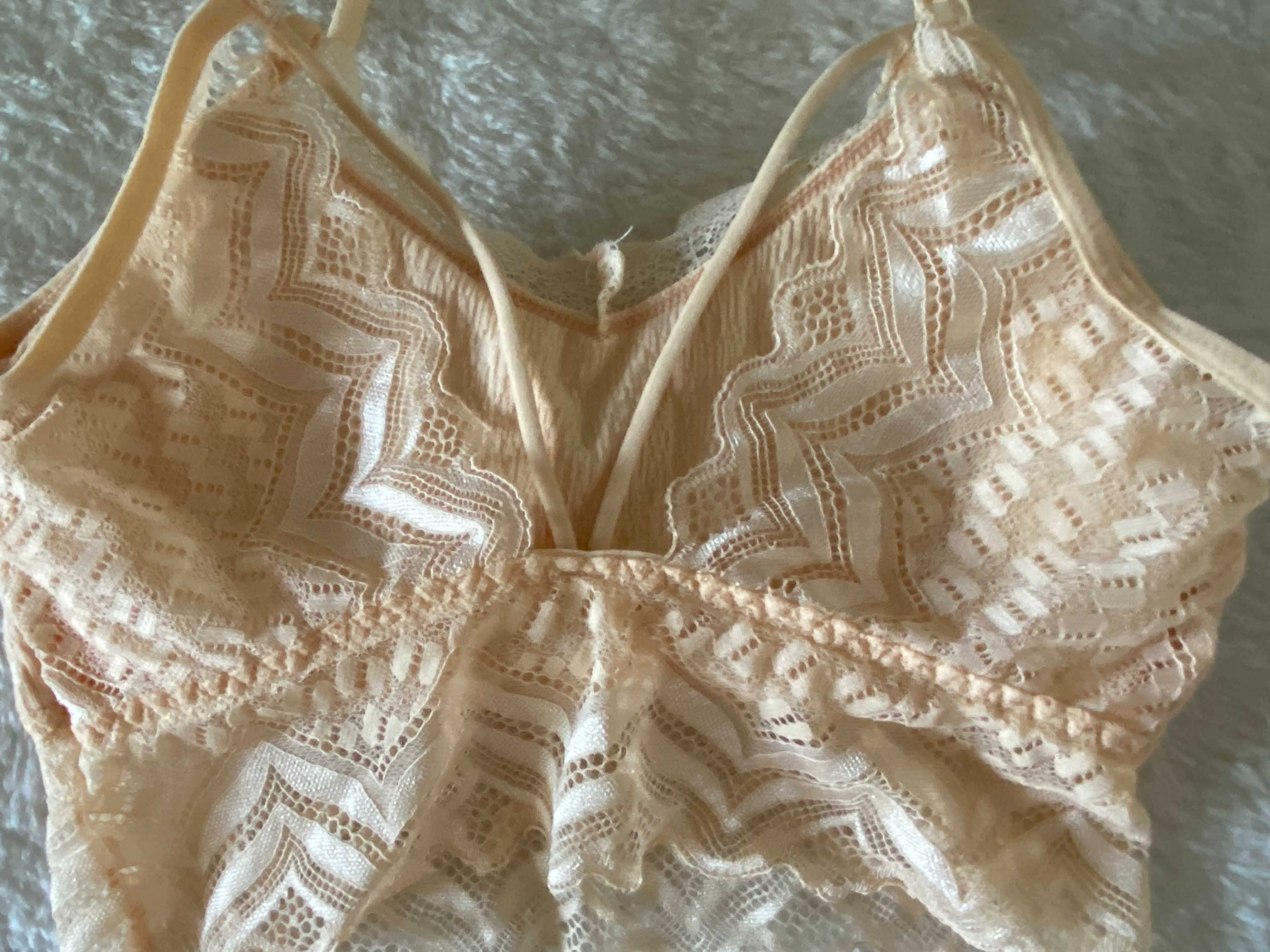 2 Bustiere/Bralette/Sutien bej si roz pal, nou, S/36