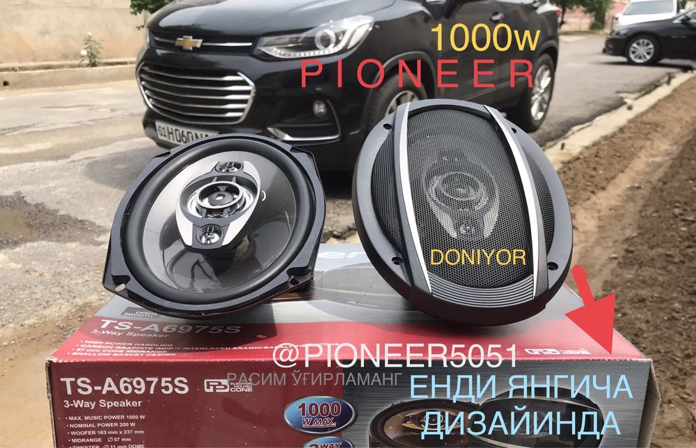 Pioneer калонка енди янги супер дизайинда 100Овт 2та мафон танламайди