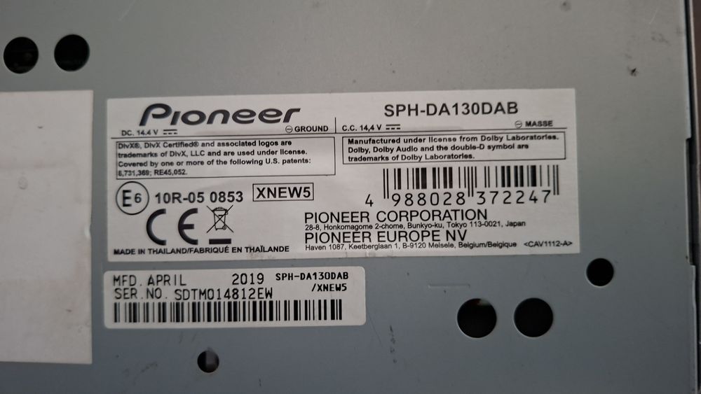 Pioneer SPH-DA130dab Apple CARPLEY