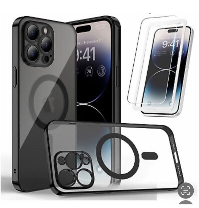 Iphone 14/15/16E/17/PLUS/PRO/MAX/AIR Husa Glitt Magsafe + Folie Sticla