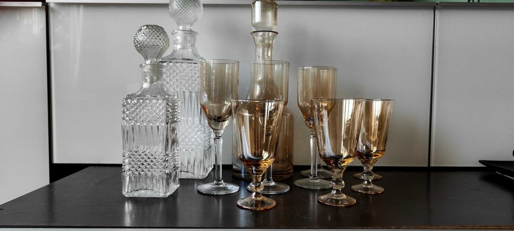 Decantor si pahare de cristal, totul la doar 300 lei ,fara defecte