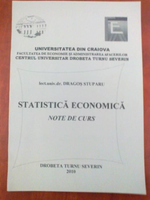 Statistica Economica - Note de curs (Dragos Stuparu) 2010