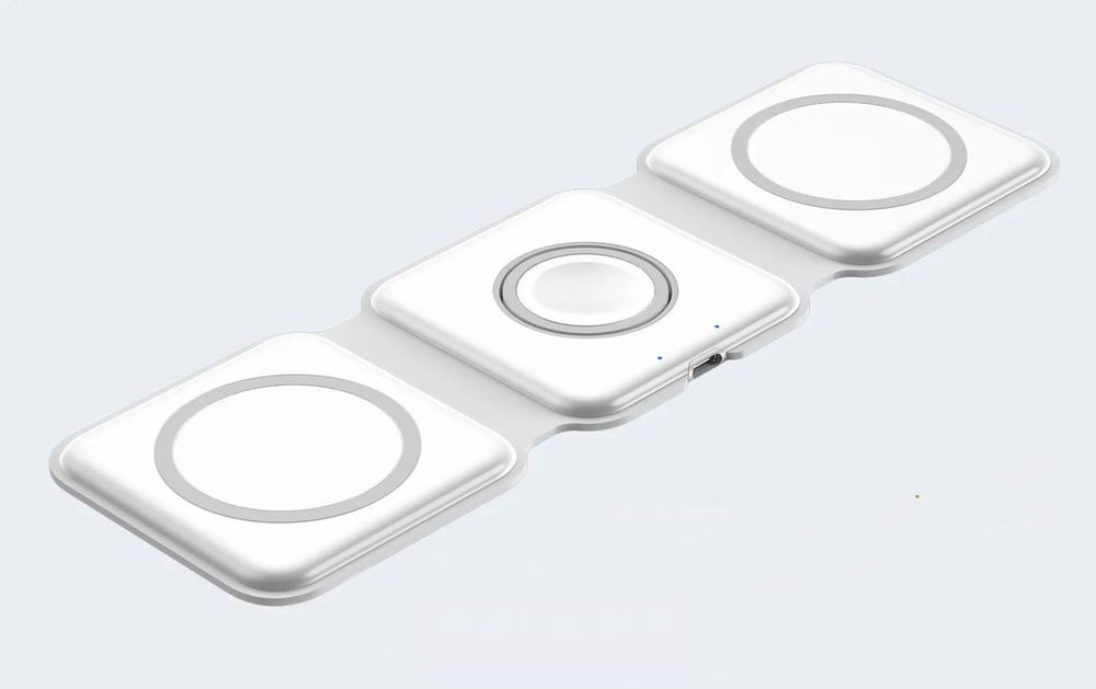 Incarcator Wireless Magnetic Pliabil 3in1, Incarcare rapida, Alb