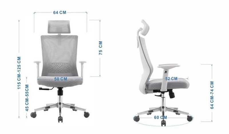 Scaun ergonomic Mesh, Sezut textil, inaltime reglabila, baza metalica