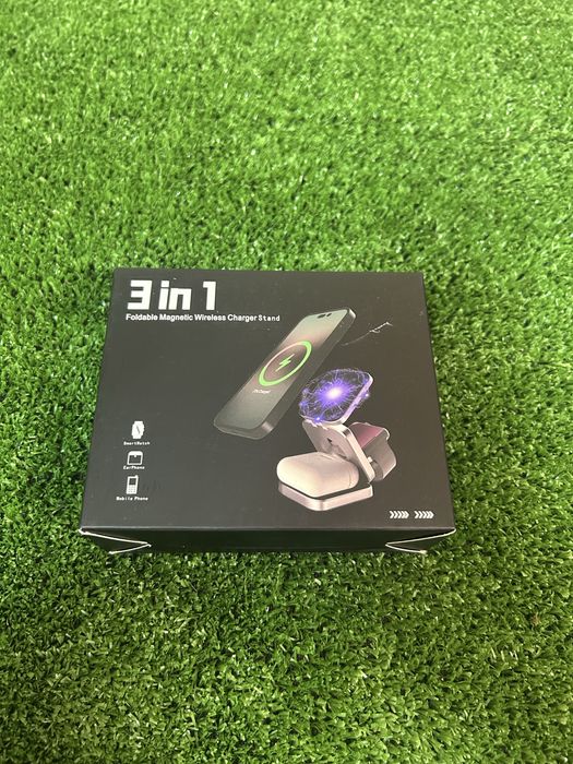 Incarcator wireless 3 in 1, incarcare rapida, 15W, simultan 3 produse
