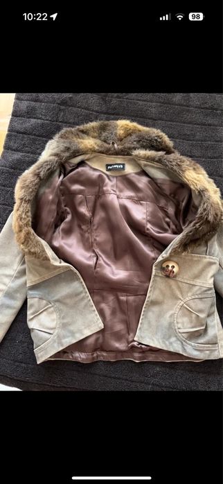 Geaca sacou cambrata Urma XS cu blanita