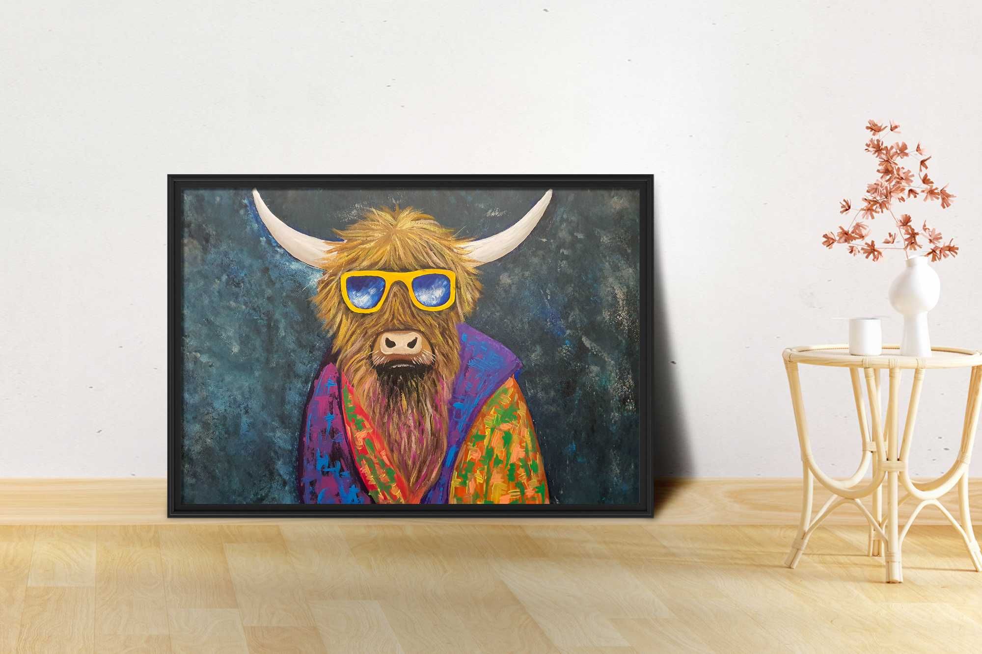 Tablou abstract modern - original - Animal Mafia - Highland Cow