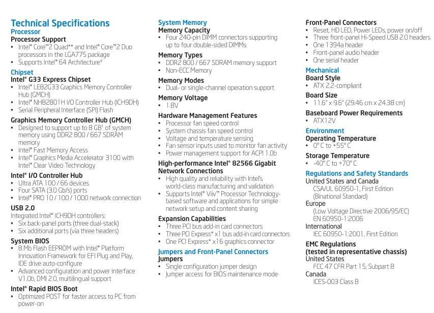 Placa de baza Intel DG33FB - Socket 775,  Intel G33 Express Chipset