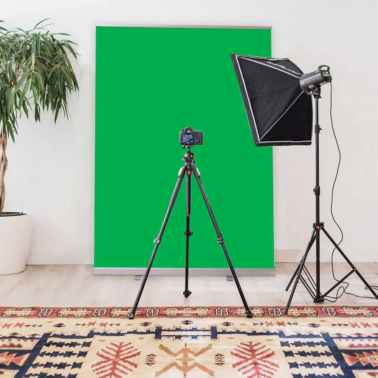 Фотографски фон Roll-up, Chroma Key canvas, зелен екран, 150x200cm.