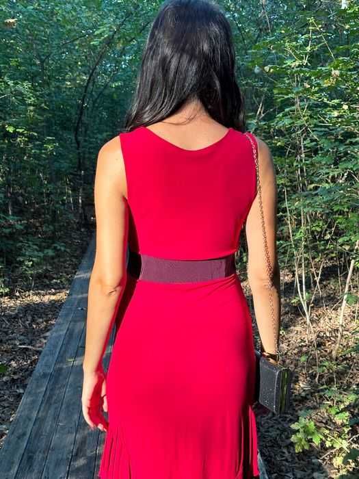 RED VALENTINO Tango/Flamenco Cocktail rochie roșie -Valentino Garavani