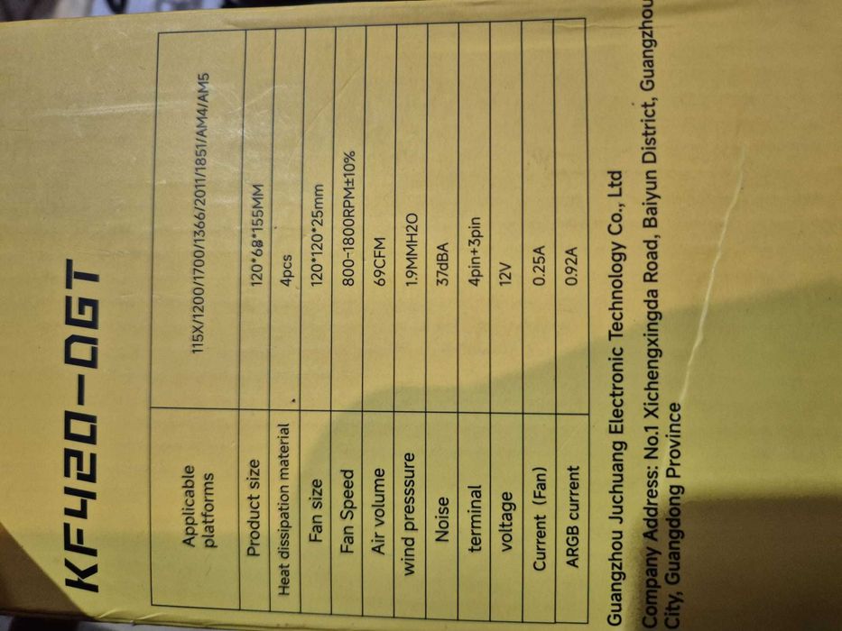 Cooler CPU TZMRIT KF420, Display Temp, ARGB, Resigilat, Incomplet