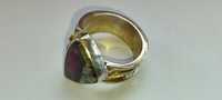 Серебряное оригинальное кольцо с натуральным камнем РУБИН