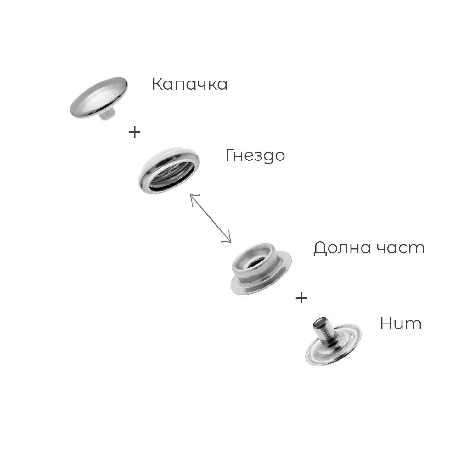 Тик-так копчета - Обикновен тип - 15мм