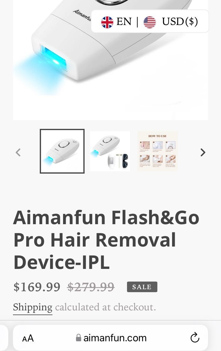 Фото епилатор устройство за обезкосмяване Aimanfun Flash&Go Pro-IPL