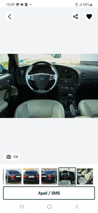 Saab 9-5 Aero /2.3 turbo /280cp/ trapă / piele bej/ ventilație