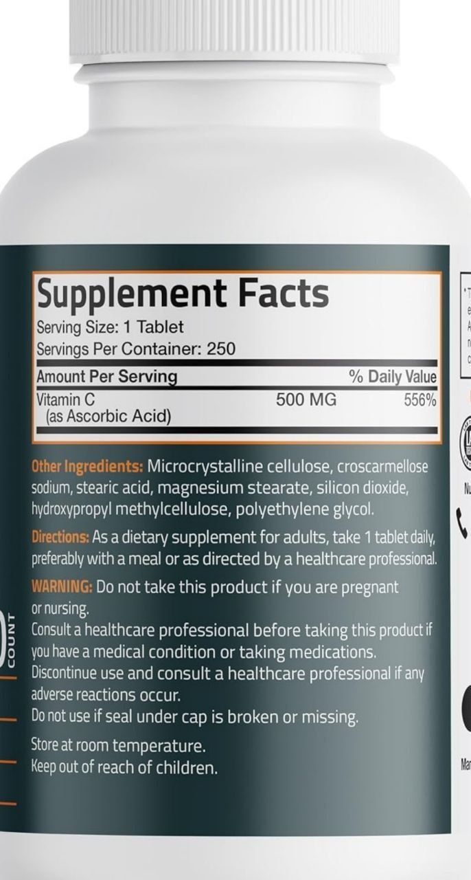Витамин ц Vitamin C 500мг 250шт USA
