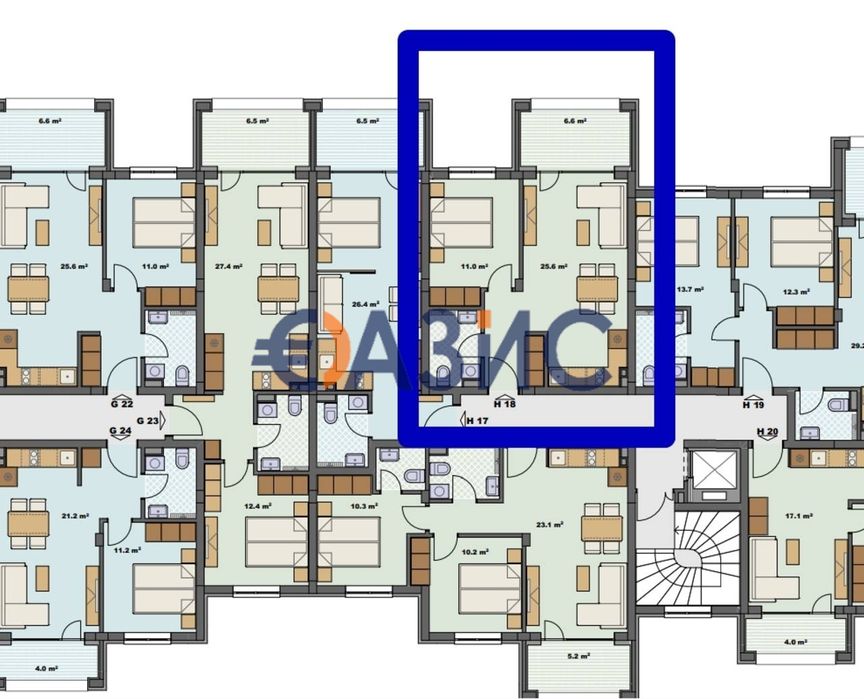 Апартамент с 1 спалня в нова фаза "Парк Сайд 3" на комплекс Грийн Лайф