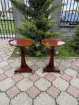 Set 2 măsuțe rotunde stil clasic – lemn masiv cu detalii din bronz