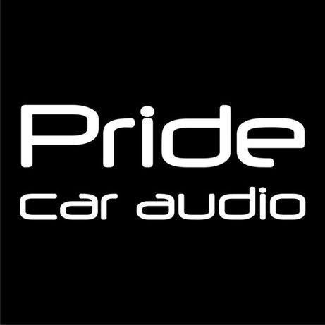 Наклейка Pride car audio, белый, 25х10 см