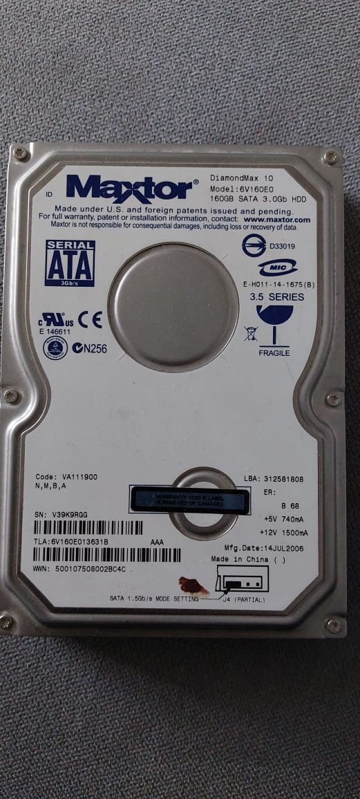 Хард диск 160гб sata 3.0