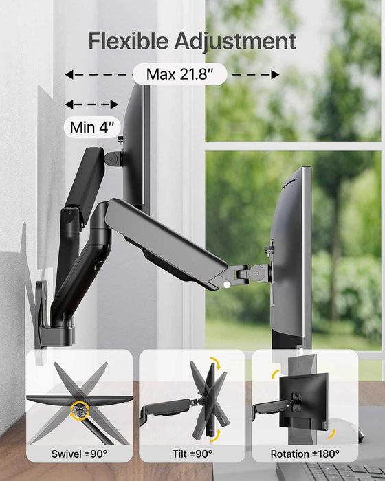 Стенна стойка monTEK за два монитора 17–32 инча, до 9 кг всеки