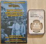 Moneda BNR 10 lei argint Marea Unire gradata NGC PF 69 UC