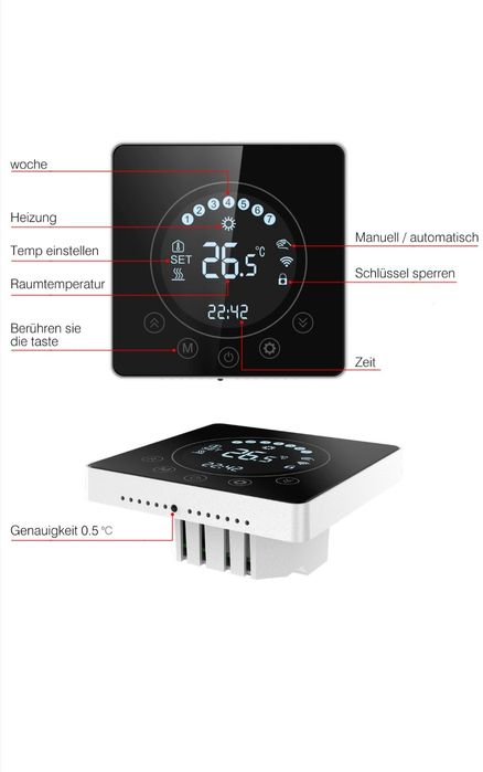 Termostat wifi 16A cu senzor încălzire electrică în pardoseală