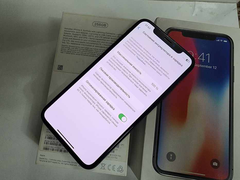 Iphone X LL/A Black 256GB ideal Karobka Dk Bor Full