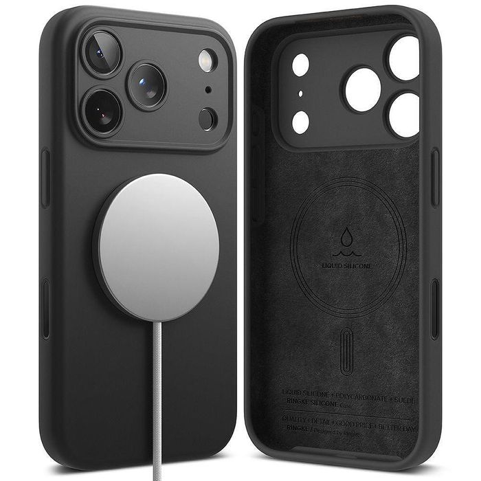 Калъф ringke silicone magnetic magsafe за iphone 17 pro max в черен цв