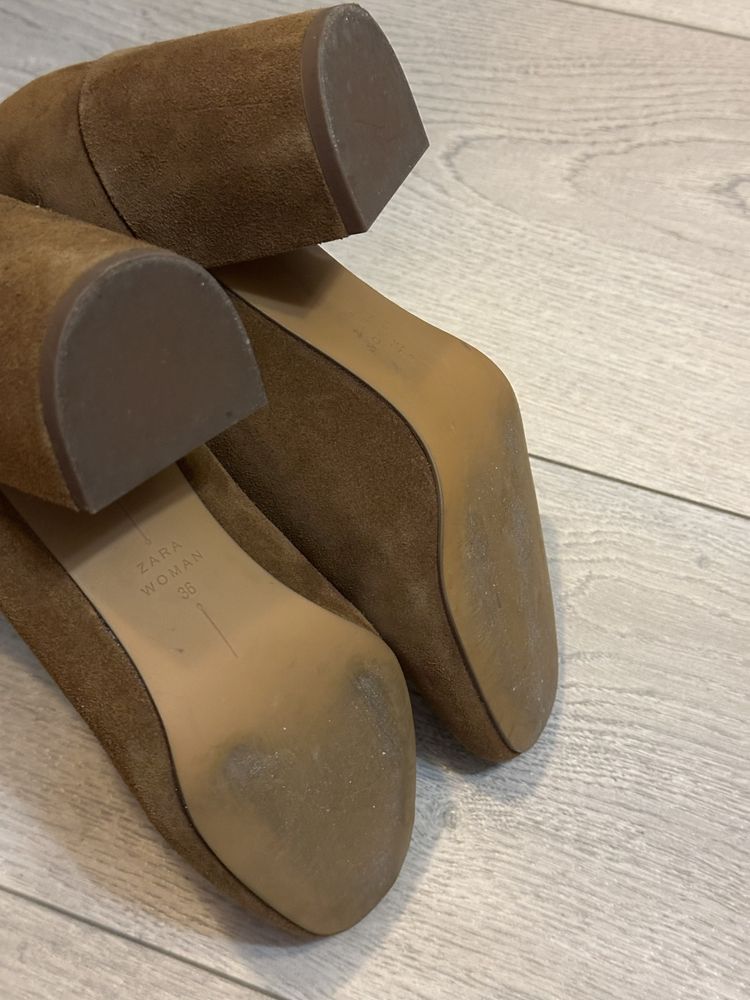 Botine din piele naturala Zara